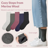 Wrapables Thick Thermal Warm Merino Wool Hiking Socks for Women (Set of 5)