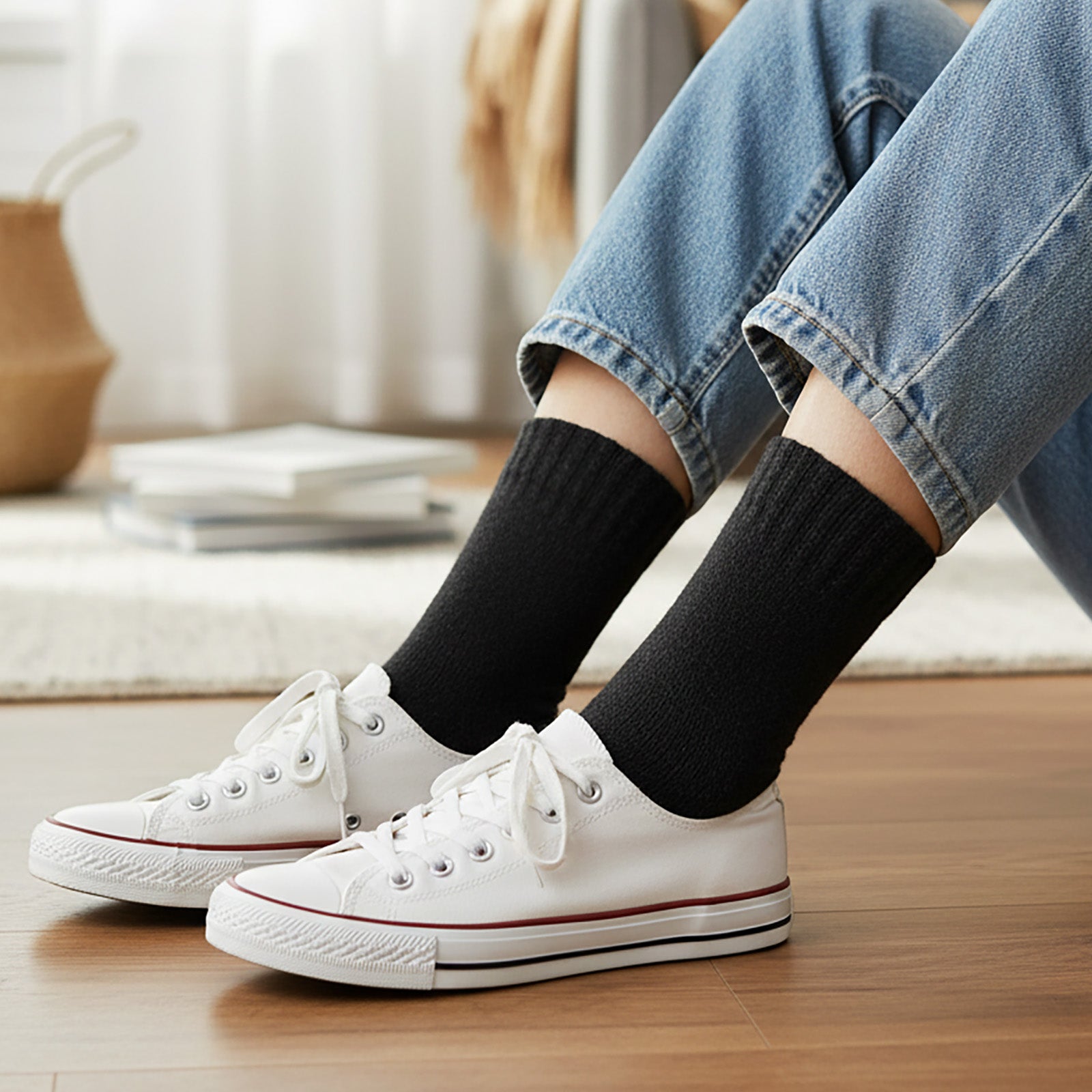 Wrapables Thick Thermal Warm Merino Wool Hiking Socks for Women (Set of 5)