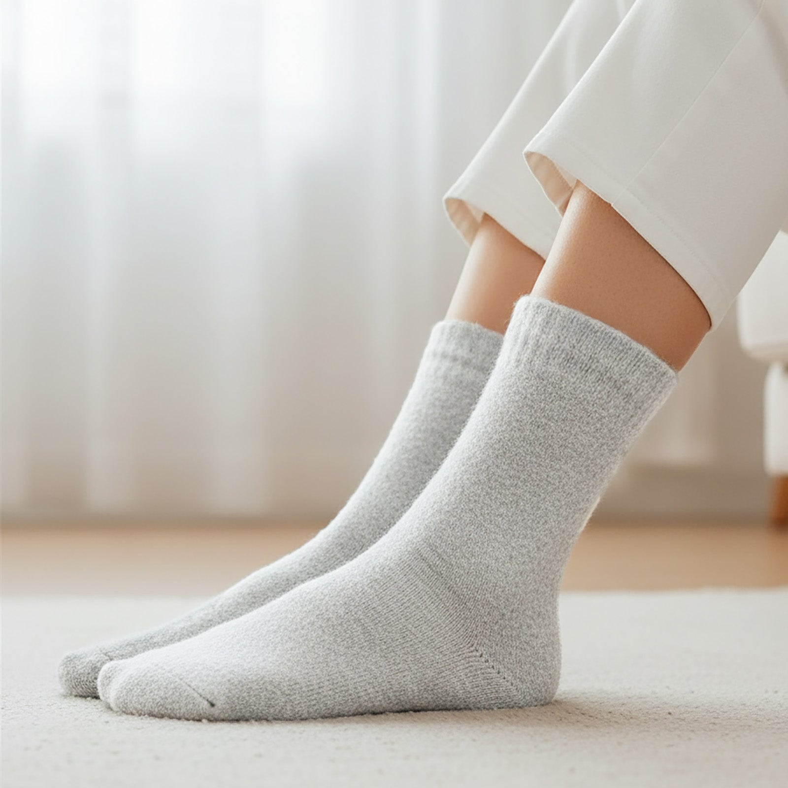 Wrapables Thick Thermal Warm Merino Wool Hiking Socks for Women (Set of 5)