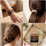 Wrapables Boho Hair Tie Bracelets for Women, No Damage Elastic Hair Bands, Hair Accessories for Thick and Thin Ponytails (20pcs)