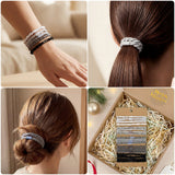 Wrapables Boho Hair Tie Bracelets for Women, No Damage Elastic Hair Bands, Hair Accessories for Thick and Thin Ponytails (20pcs)