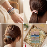 Wrapables Boho Hair Tie Bracelets for Women, No Damage Elastic Hair Bands, Hair Accessories for Thick and Thin Ponytails (20pcs)