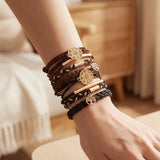 Wrapables Charms and Braided Boho Hair Tie Bracelets for Women, No Damage Elastic Hair Bands, Hair Accessories for Ponytails (10pcs)