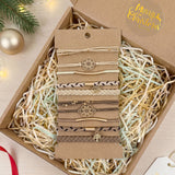 Wrapables Charms and Braided Boho Hair Tie Bracelets for Women, No Damage Elastic Hair Bands, Hair Accessories for Ponytails (10pcs)