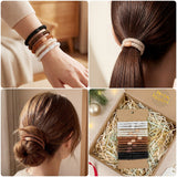 Wrapables Braided Elastic Hair Ties for Women, No Damage Hairbands for Thick Ponytails (15pcs)