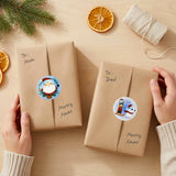 Wrapables 1.5 Inch Christmas Stickers Label Roll, Christmas Stickers for Sealing Cards, Envelopes, Gift Boxes, Party Favors (500pcs), Silly Santa