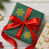 Wrapables 1.5 Inch Holographic Christmas Sticker Label Roll, Holiday Stickers for Sealing Cards, Envelopes, Gift Boxes (500pcs), Gold Snowflakes