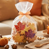 Wrapables Holographic Fall and Thanksgiving Sticker Roll for Sealing Envelopes, Gift Boxes, Journal, Autumn Party Decor (500pcs), Maple Leaf