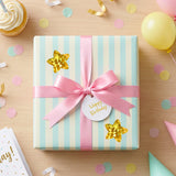 Wrapables 1.5 Inch Holographic Sticker Roll, for Sealing Envelopes, Gift Boxes, Journal, Party Decor and Supplies (500pcs), Gold Stars