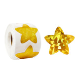 Wrapables 1.5 Inch Holographic Sticker Roll, for Sealing Envelopes, Gift Boxes, Journal, Party Decor and Supplies (500pcs), Gold Stars