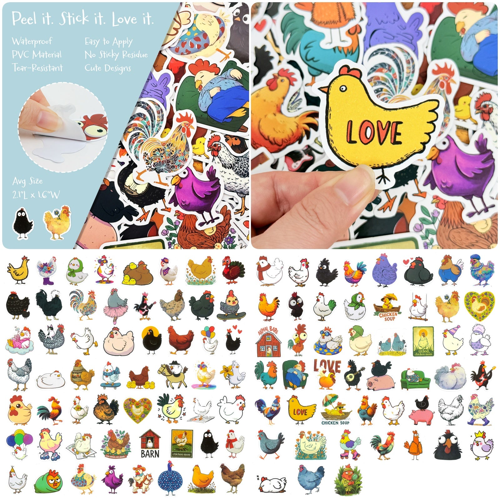Wrapables Waterproof Vinyl Stickers for Water Bottles, Laptop, Phones, Skateboards, Decals for Teens
