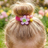 Wrapables Ouchless Floral Spring Hair Ties with Bunnies, Flowers, and Butterflies, Easter Ponytail Holders (10pcs)