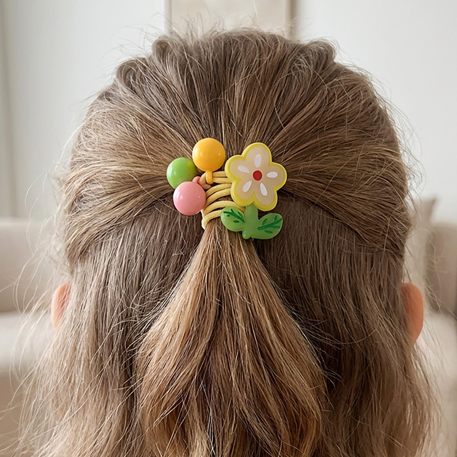 Wrapables Ouchless Floral Spring Hair Ties with Bunnies, Flowers, and Butterflies, Easter Ponytail Holders (10pcs)