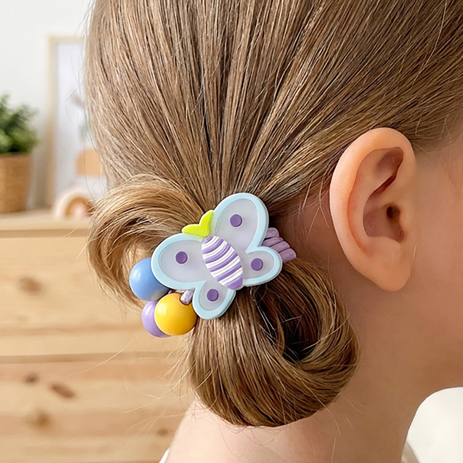 Wrapables Ouchless Floral Spring Hair Ties with Bunnies, Flowers, and Butterflies, Easter Ponytail Holders (10pcs)