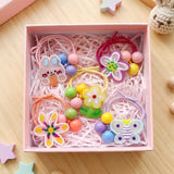 Wrapables Ouchless Floral Spring Hair Ties with Bunnies, Flowers, and Butterflies, Easter Ponytail Holders (10pcs)