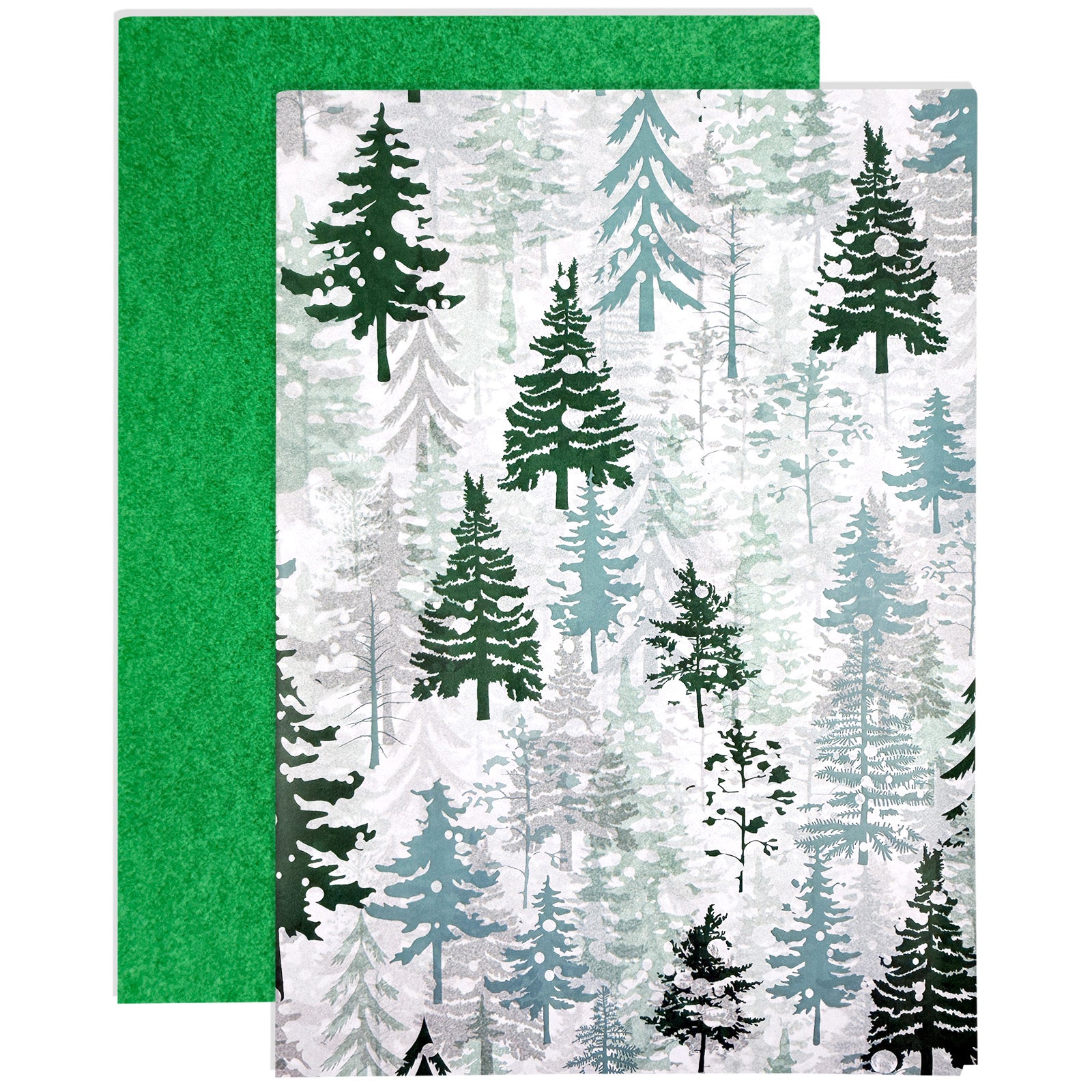 Wrapables 60 Sheets Christmas Tissue Paper, Watercolor Christmas Pine Trees Holiday Gift Wrap 14 x 20 inches
