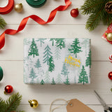 Wrapables 60 Sheets Christmas Tissue Paper, Watercolor Christmas Pine Trees Holiday Gift Wrap 14 x 20 inches