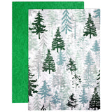 Wrapables 60 Sheets Christmas Tissue Paper, Watercolor Christmas Pine Trees Holiday Gift Wrap 14 x 20 inches