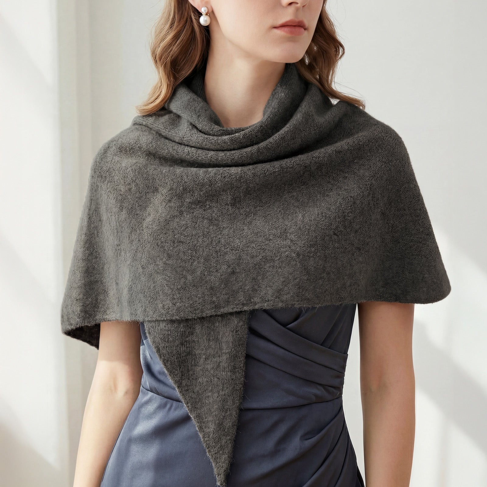 Wrapables Thick Wool Blend Triangle Winter Scarf Shawl for Women