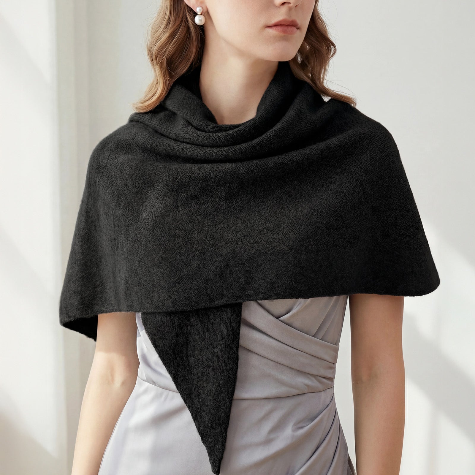 Wrapables Thick Wool Blend Triangle Winter Scarf Shawl for Women