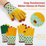 Wrapables Cold Weather Touchscreen Texting Gloves for Women (Set of 2)