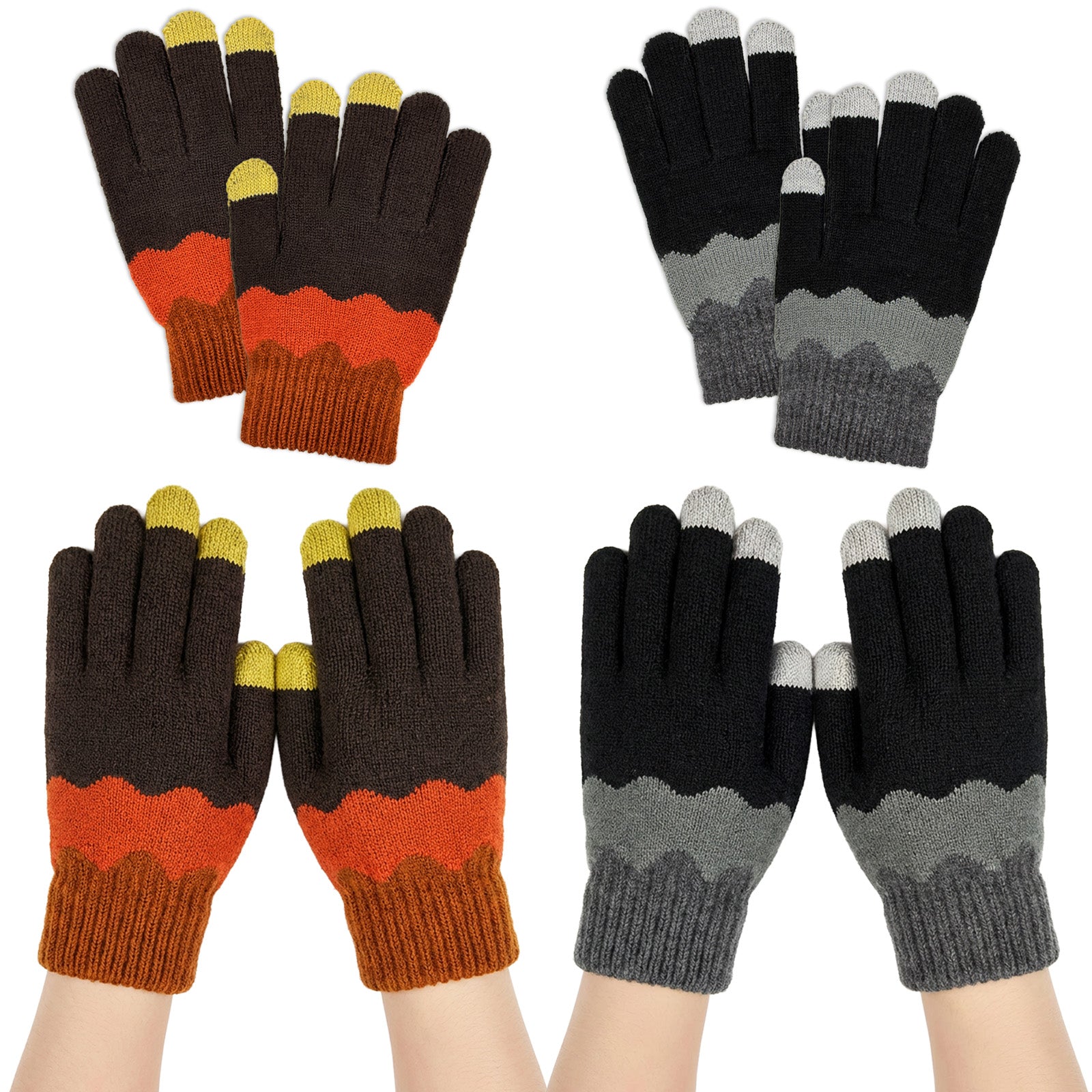 Wrapables Cold Weather Touchscreen Texting Gloves for Women (Set of 2)