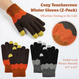 Wrapables Cold Weather Touchscreen Texting Gloves for Women (Set of 2)