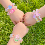 Wrapables Girls Princess Dress-Up Beaded Bracelet Jewelry for Party Favors, Goodie Bags, Birthday Parties (Set of 5)