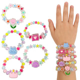 Wrapables Girls Princess Dress-Up Beaded Bracelet Jewelry for Party Favors, Goodie Bags, Birthday Parties (Set of 5)
