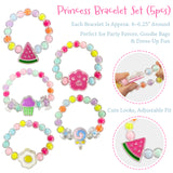 Wrapables Girls Princess Dress-Up Beaded Bracelet Jewelry for Party Favors, Goodie Bags, Birthday Parties (Set of 5)