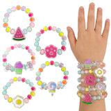 Wrapables Girls Princess Dress-Up Beaded Bracelet Jewelry for Party Favors, Goodie Bags, Birthday Parties (Set of 5)