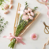 Wrapables Flower Bouquet Bags, Kraft Paper Floral Wrapping Sleeves for Valentines, Mothers Day, Weddings (50pcs)