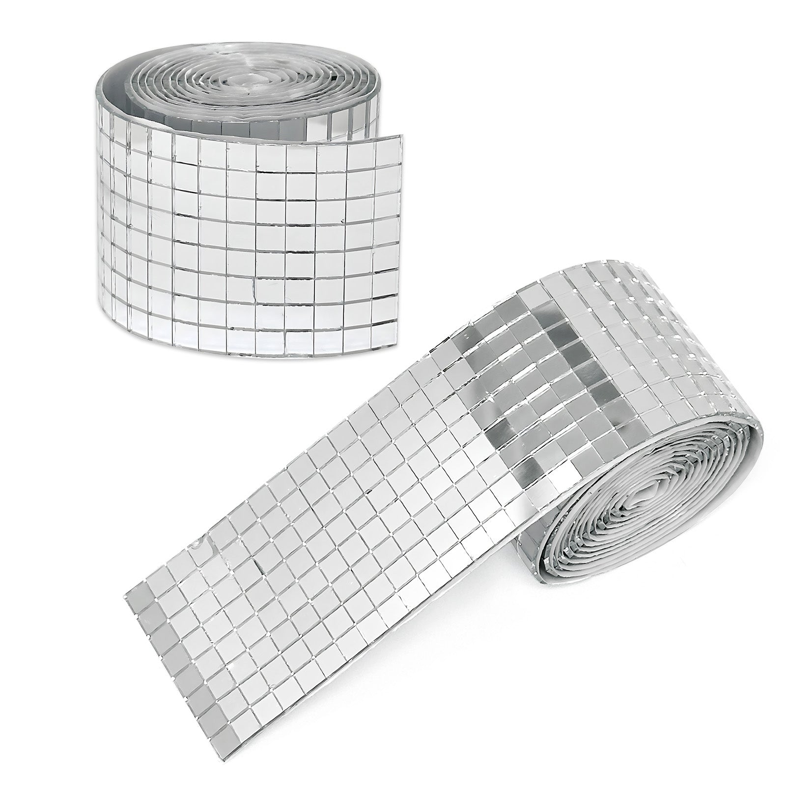 Wrapables 5mm x 5mm Self Adhesive Mosaic Glass Mirror Tile Stickers, 1592pcs for Arts and Crafts, Home Decoration, Silver