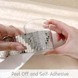 Wrapables 5mm x 5mm Self Adhesive Mosaic Glass Mirror Tile Stickers, 1592pcs for Arts and Crafts, Home Decoration, Silver