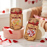Wrapables 48pk Valentines Day Card Set, Mason Jar Happy Valentines Cards with Party Favor Bags (Candy Not Included)