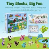 Wrapables Animal Building Blocks Set, 3-in-1 Building Kits for Party Favors, Goodie Bag Stuffer, Stocking Stuffer (Set of 12)