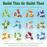 Wrapables Animal Building Blocks Set, 3-in-1 Building Kits for Party Favors, Goodie Bag Stuffer, Stocking Stuffer (Set of 12)