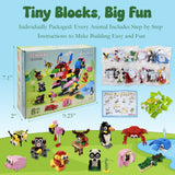 Wrapables Animal Building Blocks Set, Transformable Building Kits for Party Favors, Goodie Bag Stuffer, Stocking Stuffer (Set of 12), Animal World