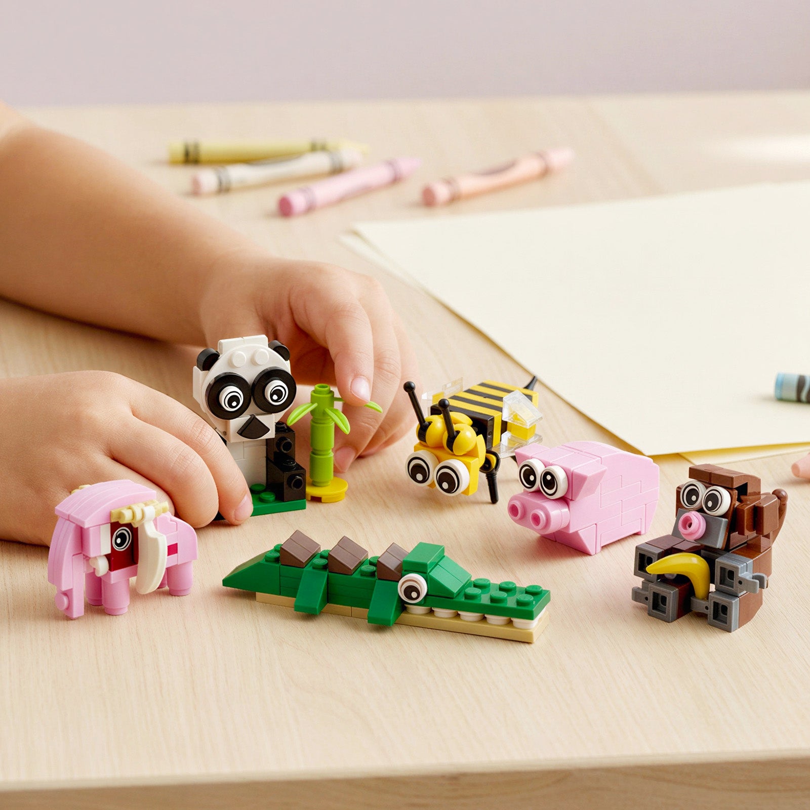 Wrapables Animal Building Blocks Set, Transformable Building Kits for Party Favors, Goodie Bag Stuffer, Stocking Stuffer (Set of 12), Animal World