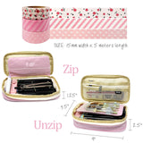 Wrapables Large Capacity Pencil Case, Expandable Pencil Pouch with 3 Washi Rolls