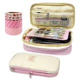 Wrapables Large Capacity Pencil Case, Expandable Pencil Pouch with 3 Washi Rolls