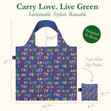 LOQI LOVE LIFE Recycled Reusable Shopping Bag