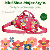 LOQI Girls SMILEY Flowers Recycled Small Weekender, Handbag, Crossbody Bag, Sling Bag
