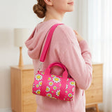 LOQI Girls SMILEY Flowers Recycled Small Weekender, Handbag, Crossbody Bag, Sling Bag