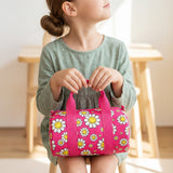 LOQI Girls SMILEY Flowers Recycled Small Weekender, Handbag, Crossbody Bag, Sling Bag