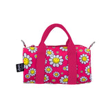 LOQI Girls SMILEY Flowers Recycled Small Weekender, Handbag, Crossbody Bag, Sling Bag