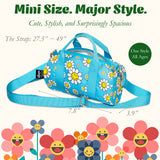 LOQI Girls SMILEY Flowers Recycled Small Weekender, Handbag, Crossbody Bag, Sling Bag