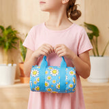 LOQI Girls SMILEY Flowers Recycled Small Weekender, Handbag, Crossbody Bag, Sling Bag