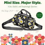 LOQI Girls SMILEY Flowers Recycled Small Weekender, Handbag, Crossbody Bag, Sling Bag