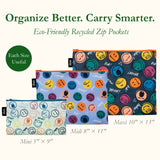 LOQI SMILEY Boys and Girls Recycled Zip Pockets, Travel Pouches